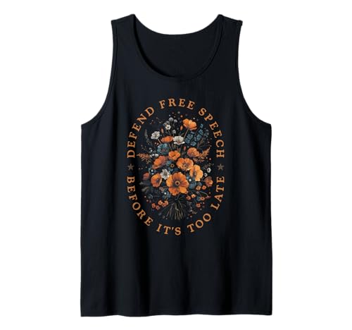 Floral „Defend Free Speech“ für Frauen Tank Top Floral „Defend Free Speech“ für Frauen Tank Top von Free Speech Floral Feminine Boho Style Outfit