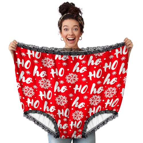 FreeNFond Oma Panties Funny Gag Gifts for Adult Women Men Wedding Party Bride Big Mama Undies Prank Giant Mormon Underwear, Xmas-hoho, XL-XXL von FreeNFond