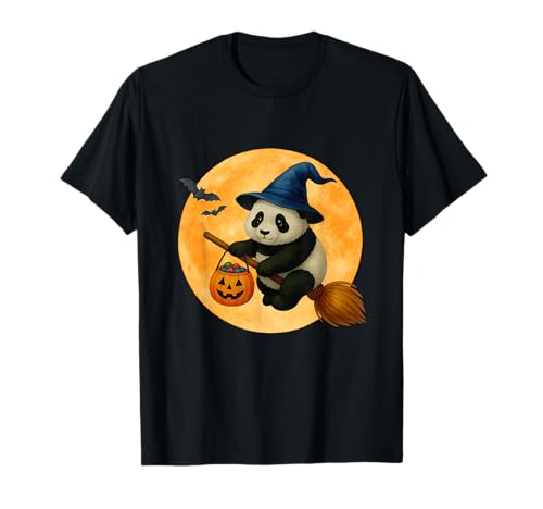 Panda Hexenhut Kürbis Halloween Kostüm Herren Damen Kinder T-Shirt Panda Hexenhut Kürbis Halloween Kostüm Herren Damen Kinder T-Shirt von FreePixelArt