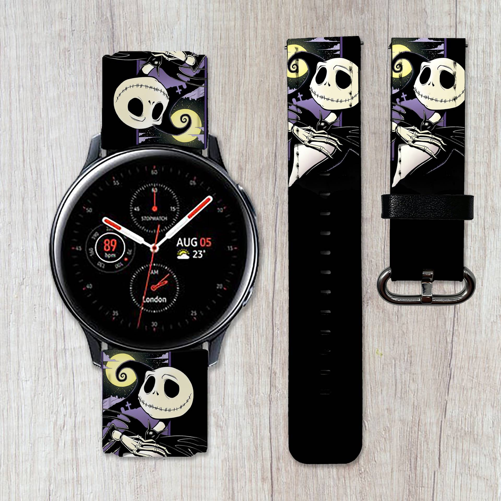 Galaxy Uhr 3 4 5 6 Pro Nightmare From Christmas Band Aktiv 2 40 42 44 45 46 Pu-Leder Sport 20 22mm Frontier Samsung Watch4 Gear S2 S3 von FreeSpaceShop