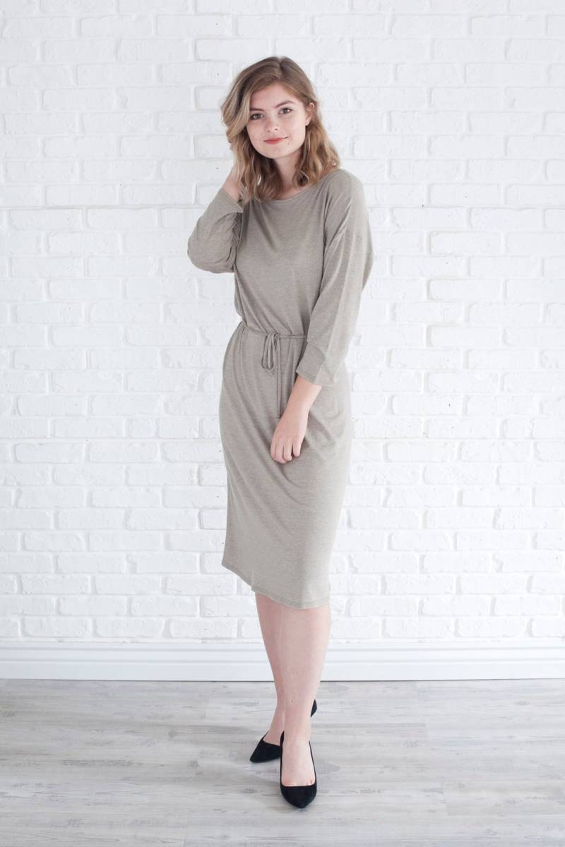 Baumwollkleid Für Frau Mit Langen Ärmeln, Herbstkleid von FreeTobeCouture