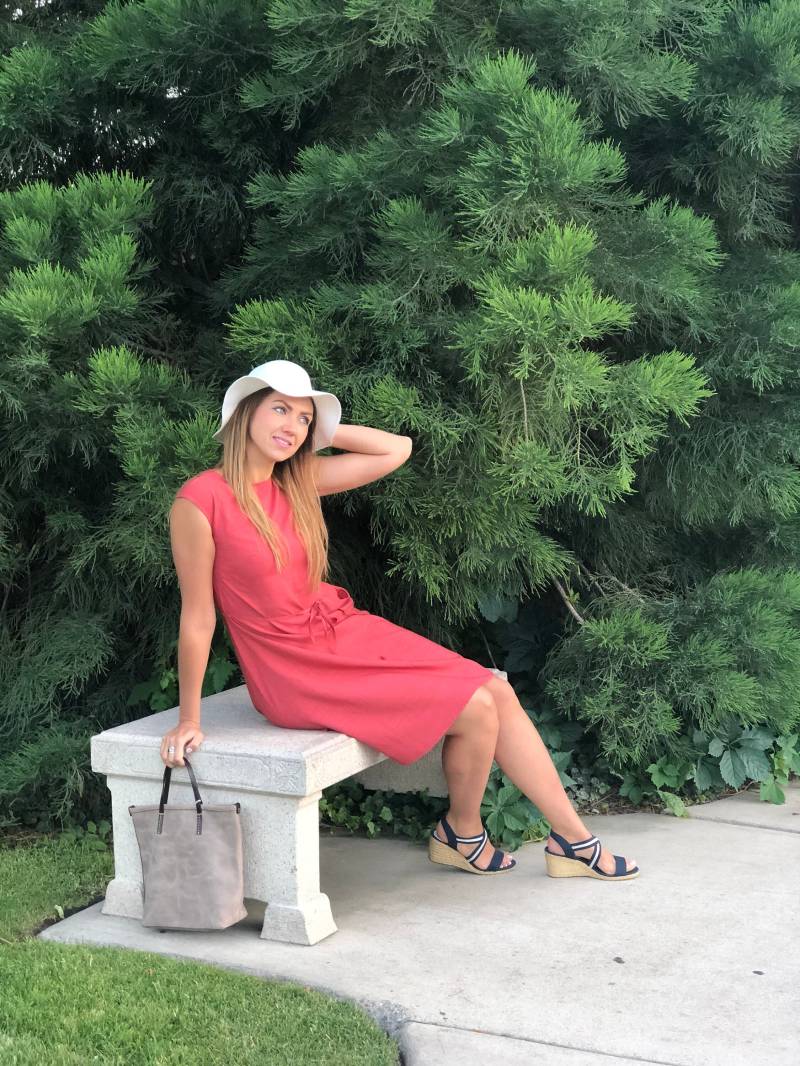 Rot Helles Leinenkleid "Summer" von FreeTobeCouture