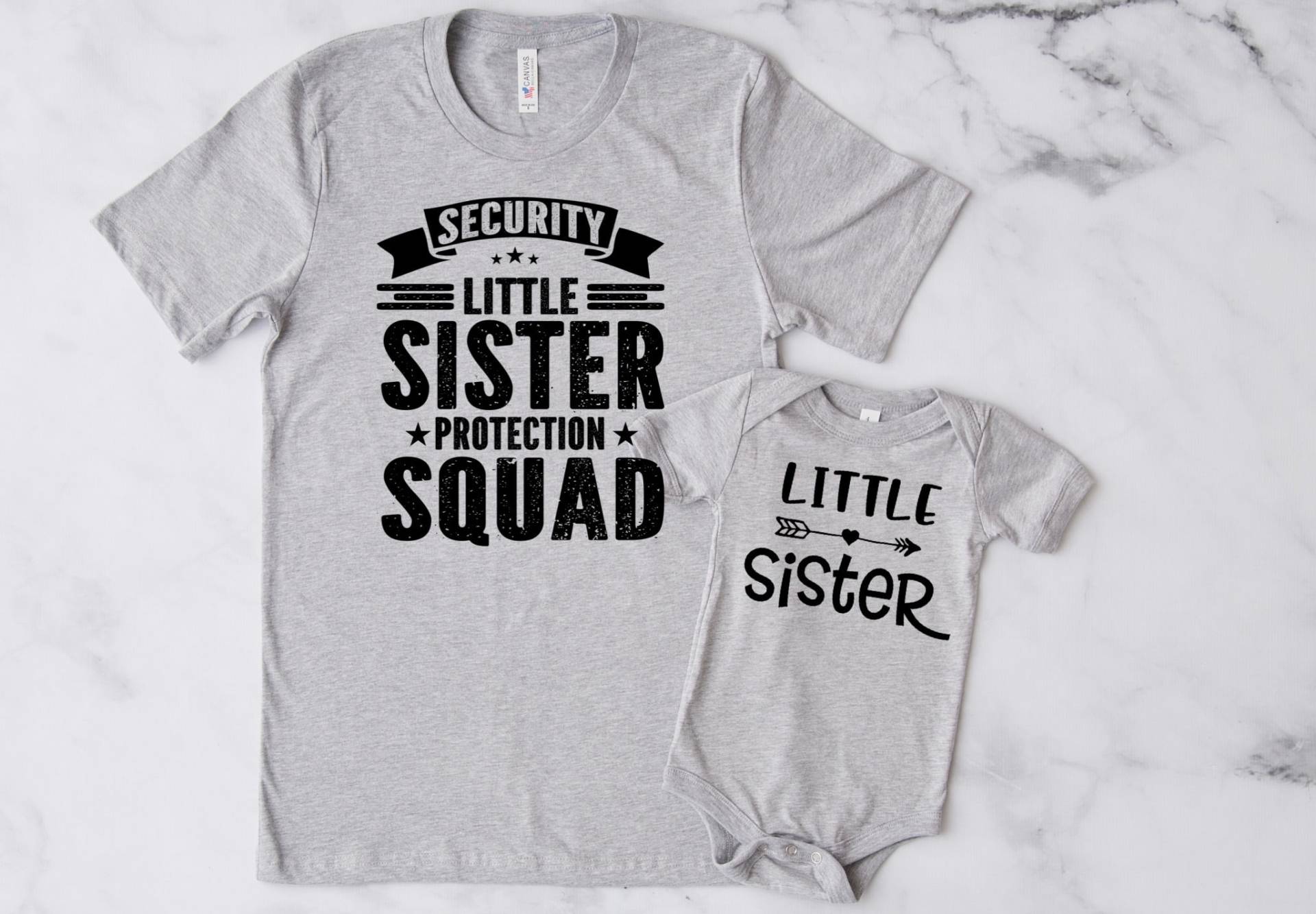 Big Brother Little Sister Shirts, Security Protection Squad, Baby Bodys, Passende Geschwister Outfits, Ankündigung Geschenk von FreeWillFashion