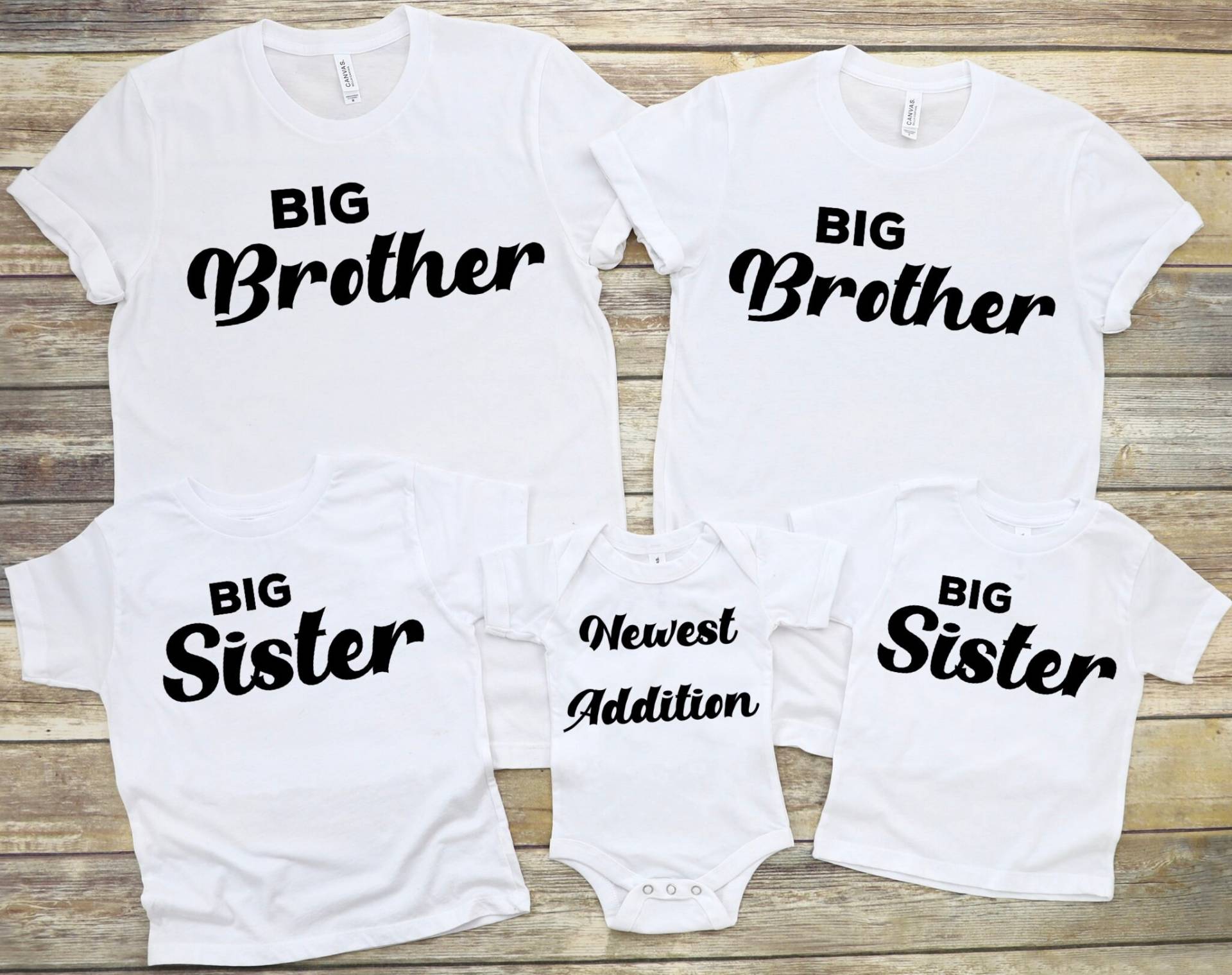 Großer Bruder Und Große Schwester - Geschwister Shirts 3Er Set Baby Ankündigung 3. Kind Dritte Schwangerschaft von FreeWillFashion