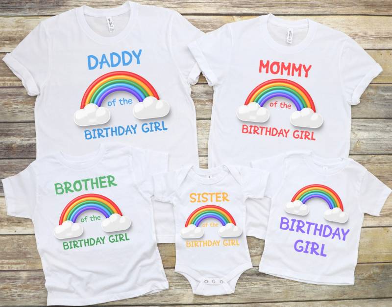 Regenbogen-Geburtstags-Shirt Regenbogen-Geburtstags-Hemd Passende Geburtstags-Familien-Hemden Personalisiertes Geburtstags-Hemd von FreeWillFashion