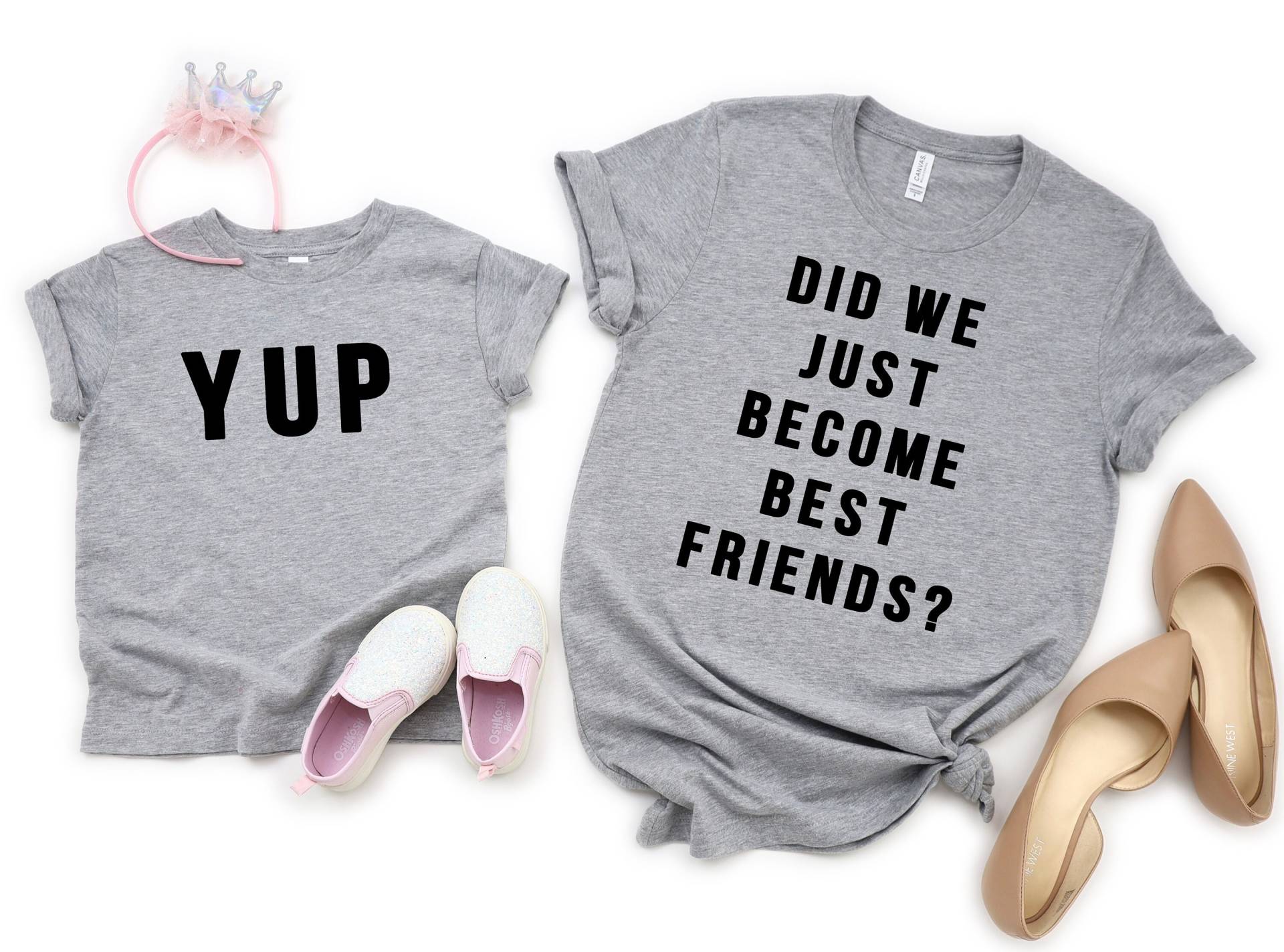 Sind Wir Gerade Beste Freunde Geworden Yup Yep Passende Mama Baby Shirts Säugling Bodysuit Strampler Ein Stück Nette Mutter Tochter von FreeWillFashion