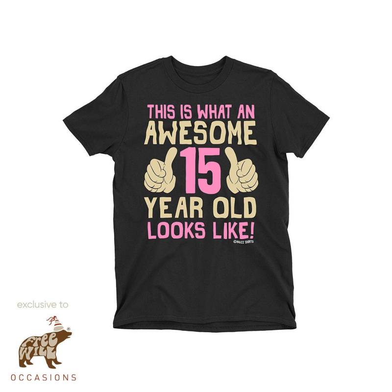 Kinder Weihnachtsgeschenk T-Shirt 15 Jahre Altes Mädchen, So Sieht Das Aussehen Aus - Teenager Mädchen Geburtstag von FreeWillOccasions