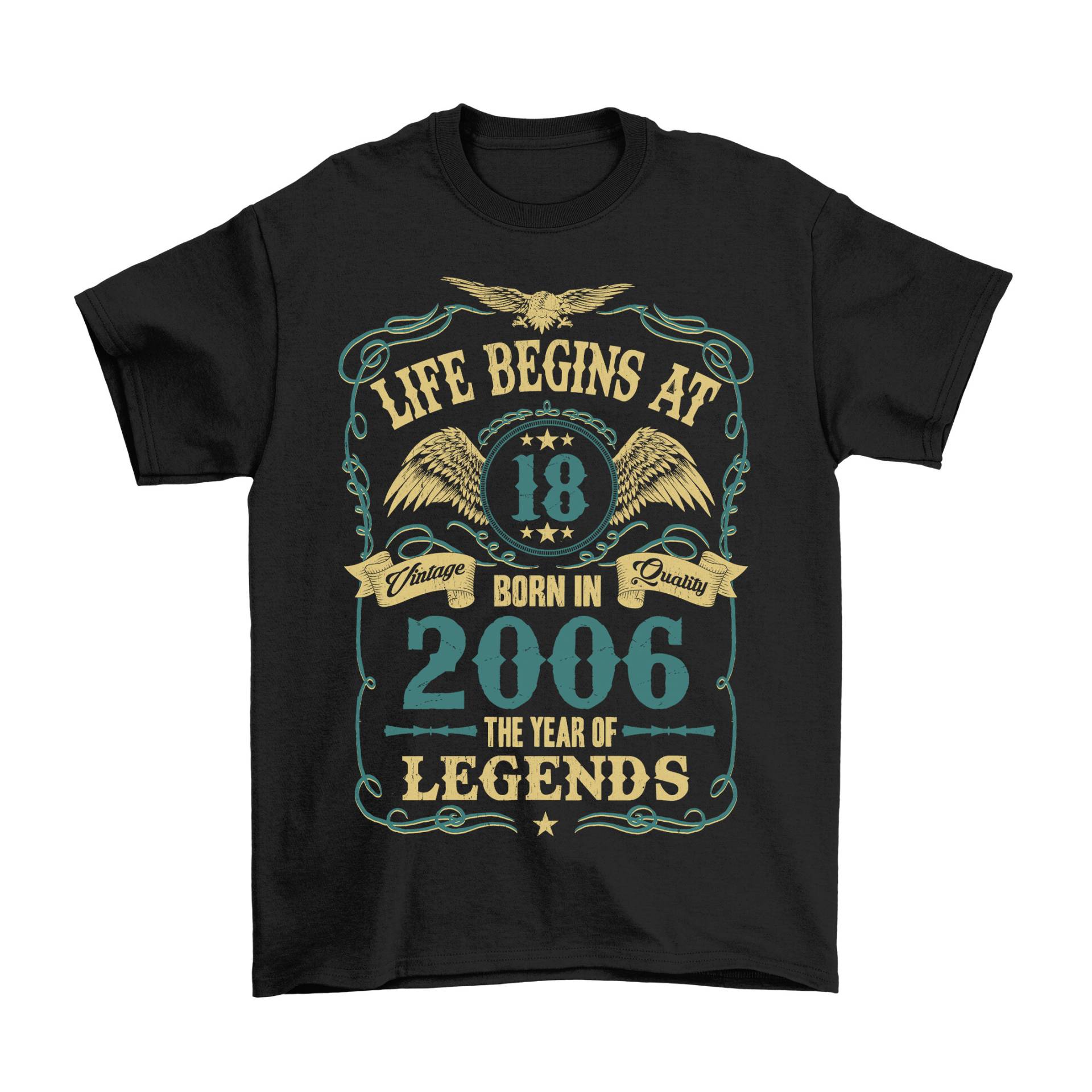 Life Begins At 18, Jahrgang 2006, Männer 18 Geburtstag T-Shirt Aus Bio-Baumwolle von FreeWillOccasions