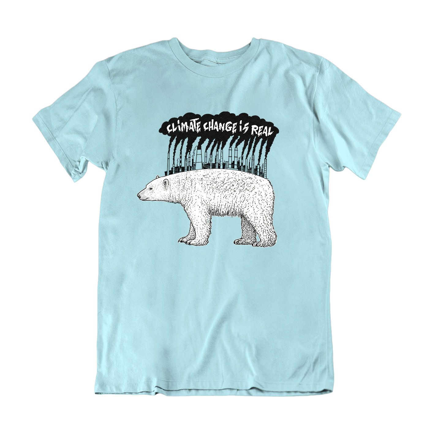 Climate Change Kids T-Shirt, Is Real Eisbär, 100% Bio Öko-Friendly Jungen Mädchen Unisex von FreeWillShirts