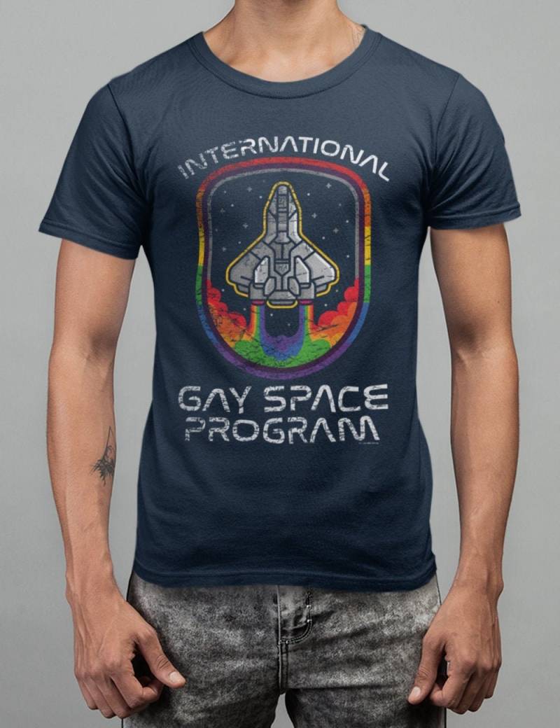 Gay Space Program - T-Shirt Baumwolle Herren Gay International Lustiges Lgbt Pride Mode Top von FreeWillShirts