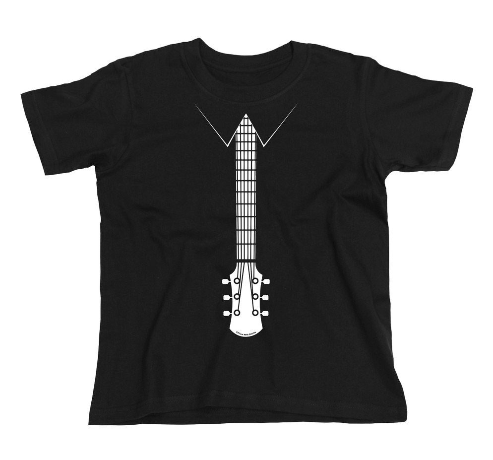 Gitarre Krawatte Kinder T-Shirt - Bio-Baumwolle Lustige Weihnachten Musik Geschenk Für Gitarrist Unisex Jungen Mädchen von FreeWillShirts