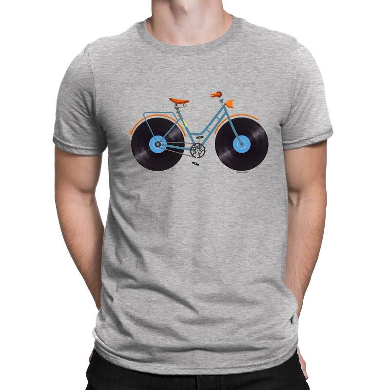 Herren T-Shirt Vinyl Bicycle Lp Record - Aus Baumwolle Musik, Perfektes Geschenk Für Ihn, Radfahrer von FreeWillShirts