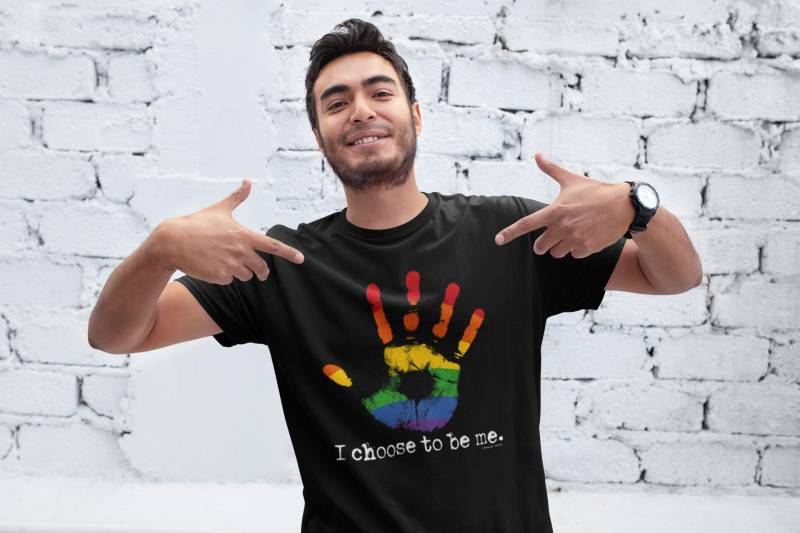I Choose To Be Me - T-Shirt Aus Baumwolle Herren Gay Wave Funny Rainbow Lgbt Pride von FreeWillShirts
