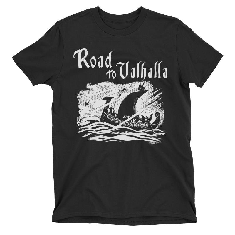 Road To Valhalla Viking Boat - T-Shirt Baumwolle Herren Damen Unisex, Perfektes Geschenk von FreeWillShirts