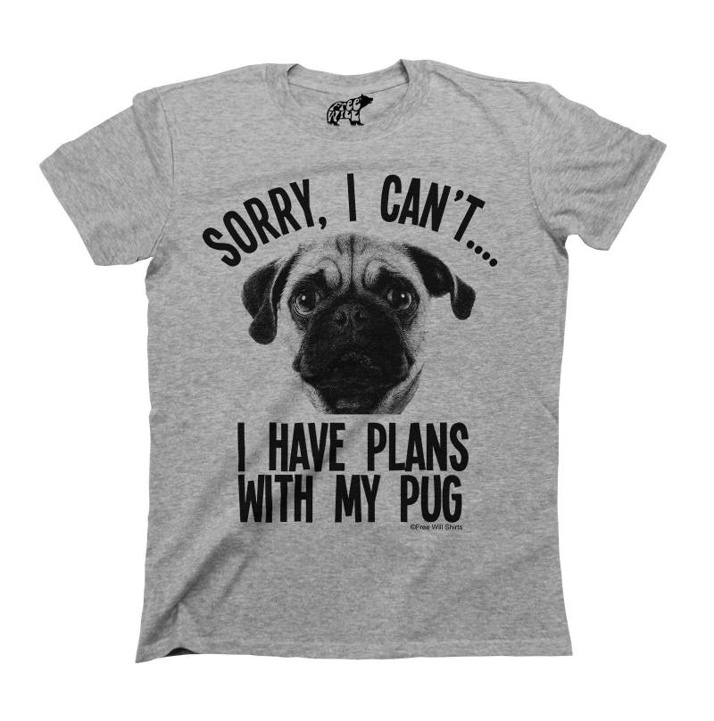 Sorry I Cant Have Plans With My Mops - T-Shirt Aus Baumwolle Hunde-T-Shirt Für Herren Und Damen, Unisex-Passform von FreeWillShirts