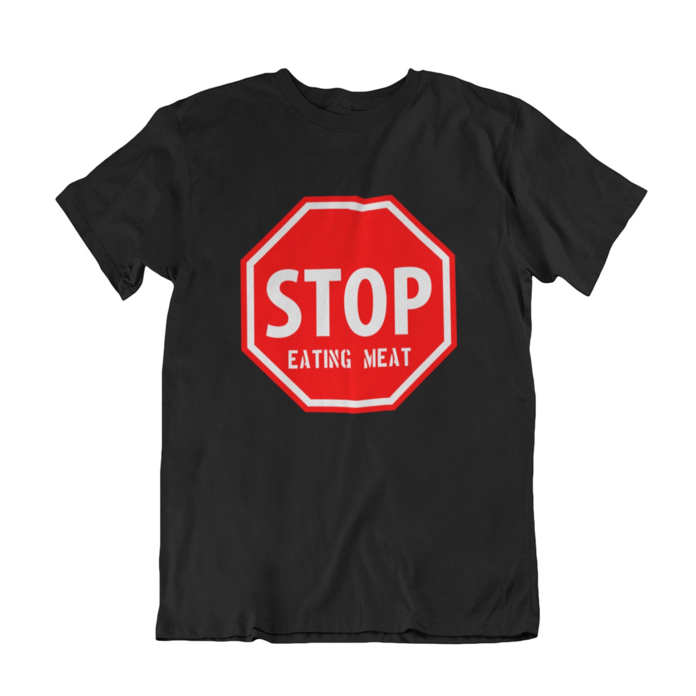 Tierfreundliches Veganes T-Shirt Für Männer Frauen, Stop Eating Fleisch, 100% Bio, Nachhaltiges Geschenk von FreeWillShirts