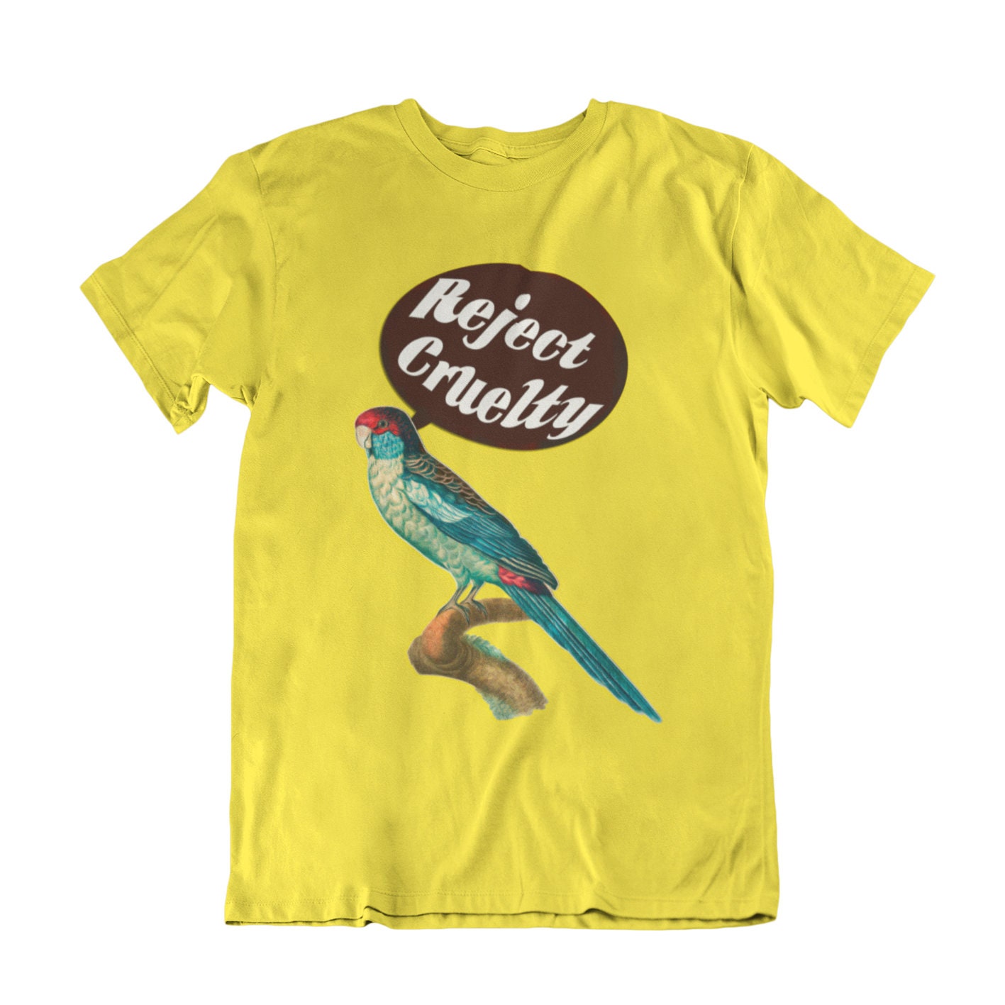 Tierfreundliches Veganes T-Shirt Herren Frauen, Tierfreundlich Vogel Wellensittich, 100% Bio, Nachhaltiges Geschenk von FreeWillShirts