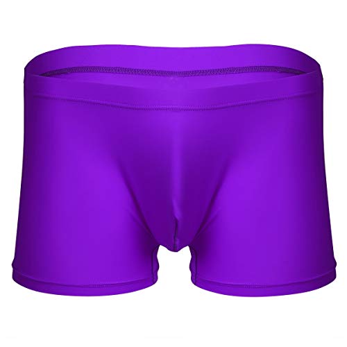 Freebily 1/5 Pack Herren Boxer Shorts Retro Boxershorts Boxer Briefs Atmungsaktive Ultrabequem Retroshorts Unterhose Unterwäsche Underwear langlebig Lila Large von Freebily