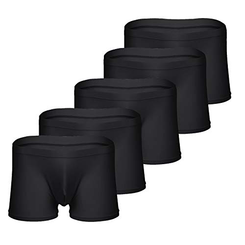 Freebily 5 Pack Herren Boxer Shorts Retro Boxershorts Boxer Briefs Atmungsaktive Ultrabequem Retroshorts Unterhose Unterwäsche Underwear langlebig 5 Pack Schwarz L von Freebily