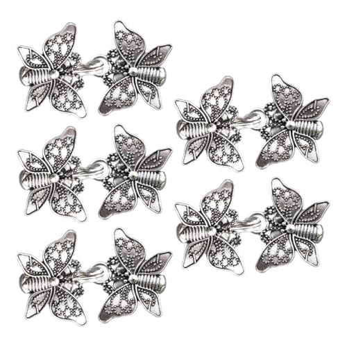 Freebily Antique Schmetterling Pullover Schal Clips Cinch Clip Vintage Cardigan Kragen Hemd Brosche Clips Silber Einheitsgröße von Freebily