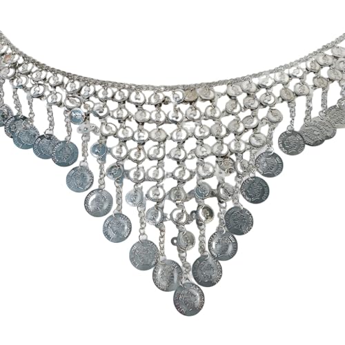 Freebily Bauch Taille Ketten Für Damen Mehrschichtige Kette Gürtel Körper Glieder Ketten Bauchtanz Hüft Schal Schmuck Silber Einheitsgröße von Freebily