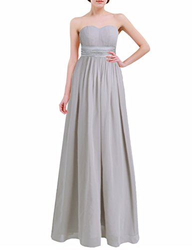 Freebily Damen Abendkleider Lang Elegant Partykleid Festliche Kleider Maxikleider Brautkleid Ballkleid Cocktailkleid Hochzeit Brautjungfer Keid Grau Schulterfrei 44 von Freebily