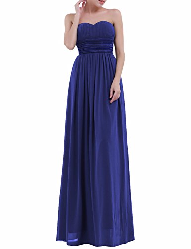 Freebily Damen Abendkleider Lang Elegant Partykleid Festliche Kleider Maxikleider Brautkleid Ballkleid Cocktailkleid Hochzeit Brautjungfer Keid Königsblau Schulterfrei 38 von Freebily