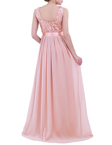 Freebily Damen Abendkleider Lang Elegant Partykleid Festliche Kleider Maxikleider Brautkleid Ballkleid Cocktailkleid Hochzeit Brautjungfer Keid Perlrosa 42 von Freebily