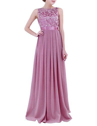 Freebily Damen Abendkleider Lang Elegant Partykleid Festliche Kleider Maxikleider Brautkleid Ballkleid Cocktailkleid Hochzeit Brautjungfer Keid Pflaume 40 von Freebily