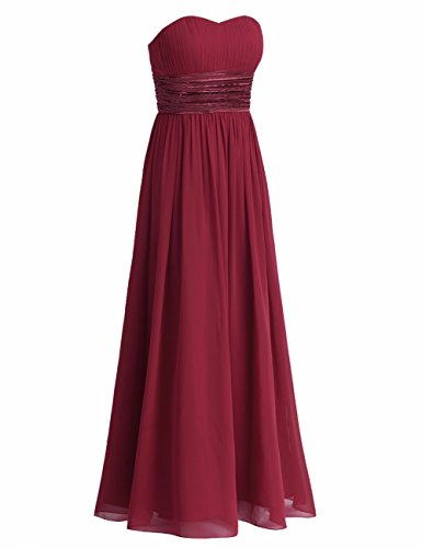 Freebily Damen Abendkleider Lang Elegant Partykleid Festliche Kleider Maxikleider Brautkleid Ballkleid Cocktailkleid Hochzeit Brautjungfer Keid Weinrot Schulterfrei 42 von Freebily