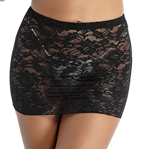 Freebily Damen Durchsichtiger Minirock Bodycon Stretch Mesh Netz Bleistiftrock Kurz/Lang Sheer Dessous Rock Schwarz Einheitsgröße Freebily Damen Durchsichtiger Minirock Bodycon Stretch Mesh Netz Bleistiftrock Kurz/Lang Sheer Dessous Rock Schwarz Einheitsgröße von Freebily