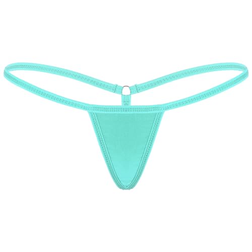 Freebily Damen G-String Mini Strings Tanga T-Back Micro Bikinislips Erotik Unterwäsche Dessous Unterhose Pants Cyan_C Einheitsgröße von Freebily