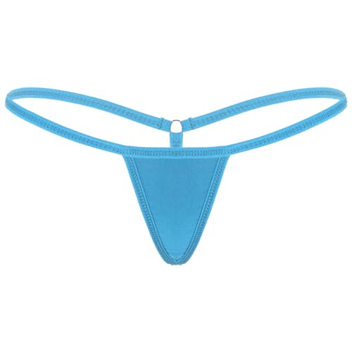 Freebily Damen Mini Strings Tanga G-String T-Back Micro Bikinislips Erotische Unterwäsche Dessous Unterhose Pants Himmelblau Einheitsgröße von Freebily