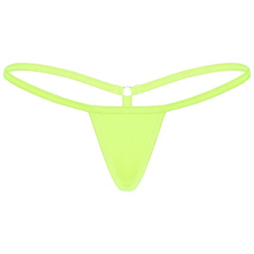 Freebily Damen Mini Strings Tanga G-String T-Back Micro Bikinislips Erotische Unterwäsche Dessous Unterhose Pants Neongrün Einheitsgröße von Freebily