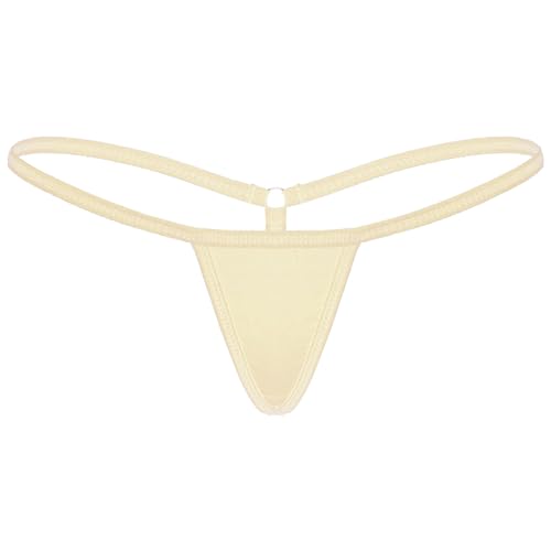 Freebily Damen Mini Strings Tanga G-String T-Back Micro Bikinislips Erotische Unterwäsche Dessous Unterhose Pants Nude Einheitsgröße von Freebily
