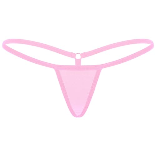 Freebily Damen Mini Strings Tanga G-String T-Back Micro Bikinislips Erotische Unterwäsche Dessous Unterhose Pants Rosa Einheitsgröße von Freebily