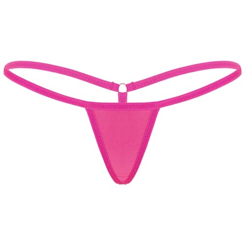 Freebily Damen Mini Strings Tanga G-String T-Back Micro Bikinislips Erotische Unterwäsche Dessous Unterhose Pants Rose Einheitsgröße von Freebily