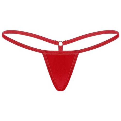 Freebily Damen Mini Strings Tanga G-String T-Back Micro Bikinislips Erotische Unterwäsche Dessous Unterhose Pants Rot Einheitsgröße von Freebily
