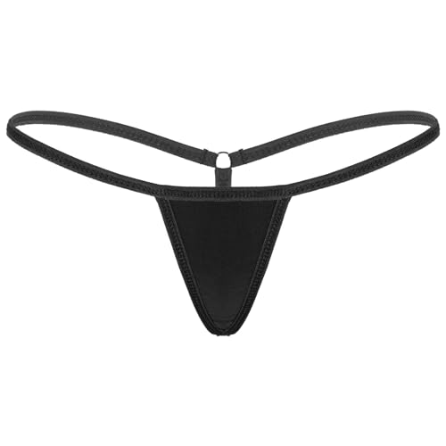 Freebily Damen Mini Strings Tanga G-String T-Back Micro Bikinislips Erotische Unterwäsche Dessous Unterhose Pants Schwarz Einheitsgröße von Freebily
