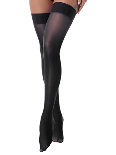 Freebily Damen Glänzend Halterlose Strümpfe Glatt Nylonstrümpfe Oberschenkel Strumpf Langstrümpfe Antirutsch Schwarz_C One Size Freebily Damen Glänzend Halterlose Strümpfe Glatt Nylonstrümpfe Oberschenkel Strumpf Langstrümpfe Antirutsch Schwarz_C One Size von Freebily