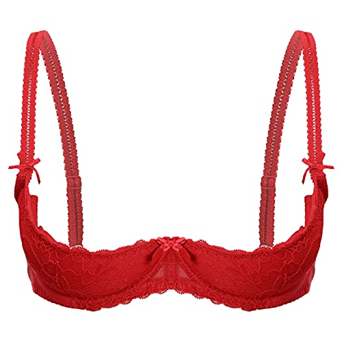 Freebily Damen Hebe BH Ouvert Dessous Büstenhebe Offen Sexy Mit Bügel Cupless Bra Spitze Büstenhalter Erotische Unterwäsche Top Rot XL Freebily Damen Hebe BH Ouvert Dessous Büstenhebe Offen Sexy Mit Bügel Cupless Bra Spitze Büstenhalter Erotische Unterwäsche Top Rot XL von Freebily