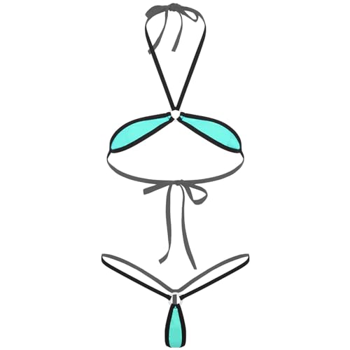 Freebily Damen Mini Bikini Set Sexy Extrem Dreipunkt Bademode Mini Micro Bra G-String Thong Set Sexy Erotische Dessous Set Hellblau Einheitsgröße Freebily Damen Mini Bikini Set Sexy Extrem Dreipunkt Bademode Mini Micro Bra G-String Thong Set Sexy Erotische Dessous Set Hellblau Einheitsgröße von Freebily