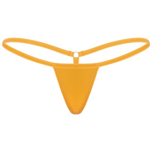 Freebily Damen Mini Strings Tanga G-String T-Back Micro Bikinislips Erotische Unterwäsche Dessous Unterhose Pants Orange Einheitsgröße von Freebily