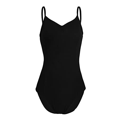 Freebily Damen Ballettanzug Ballett Trikot ärmellos Ballettbody Gymnastikanzug Turnen Bodysuit Mit Träger Sport Yoga Leotard Achselhemd Schwarz L von Freebily