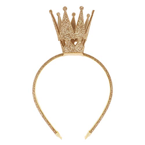 Freebily Glitzer Prinzessin Krone Haarreif Strass Kristall Krone Stirnband Haarband Diadem Tiara Haarschmuck Geburtstag Hochzeit Party Kostüm Zubehör Gold One Size von Freebily