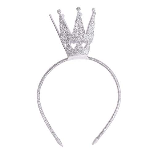 Freebily Glitzer Prinzessin Krone Haarreif Strass Kristall Krone Stirnband Haarband Diadem Tiara Haarschmuck Geburtstag Hochzeit Party Kostüm Zubehör Silber One Size von Freebily