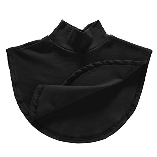 Freebily Herbst Winter Kragen Einsatz Rollkragen Halswärmer Schlupfschal Schalkragen Baumwolle Hälfte Top Bluse Unterziehkragen für Damen und Herren A Schwarz Einheitsgröße von Freebily