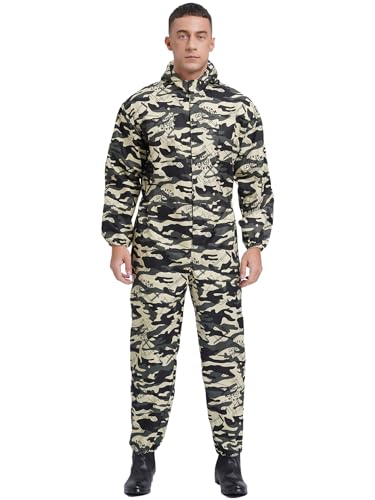 Freebily Herren Arbeitsoverall Basic Overall Arbeitsjacke Arbeitshose Mit Vielen Taschen Für Handwerker Tarnung_A 4XL von Freebily