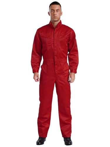 Freebily Herren Arbeitsoverall Langarm Arbeitskleidung Overall Jumpsuit Mit Reißverschluss Und Muti Taschen Staubdichtig Verschleißfestig Rot 4XL Freebily Herren Arbeitsoverall Langarm Arbeitskleidung Overall Jumpsuit Mit Reißverschluss Und Muti Taschen Staubdichtig Verschleißfestig Rot 4XL von Freebily