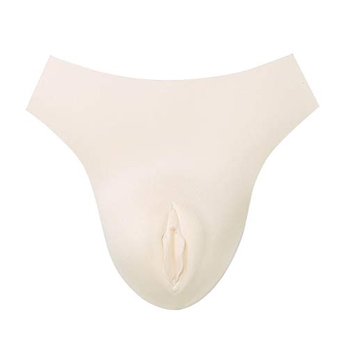 Freebily Herren Crossdresser Shaping Unterwäsche Slip Auflage Penis verstecken Pad Gaff Transgender Panty Fake Vagina Kamel Toe Panty Cosplay Crossdress Höschen Nackt B One Size von Freebily